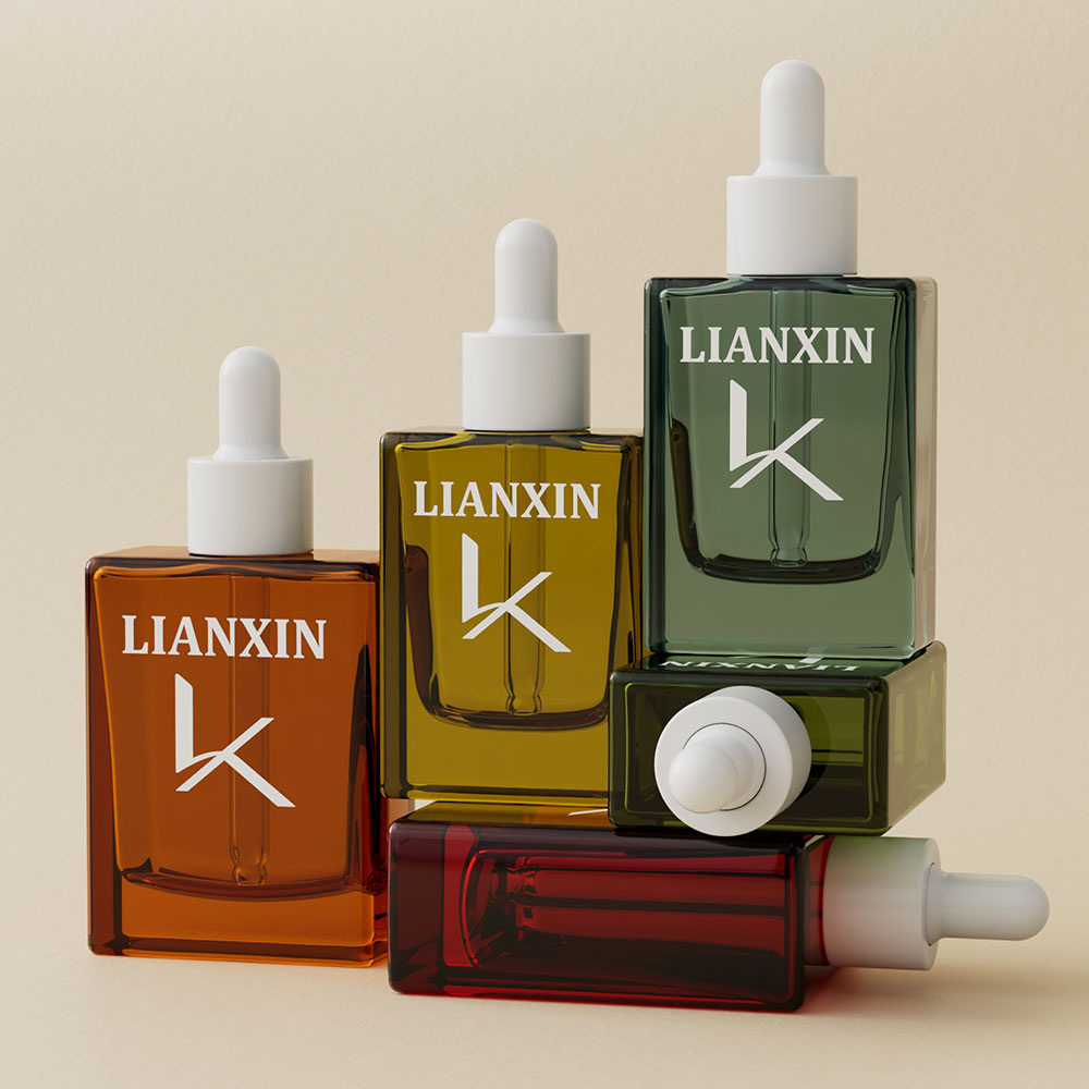 flat shoulder square dropper bottles